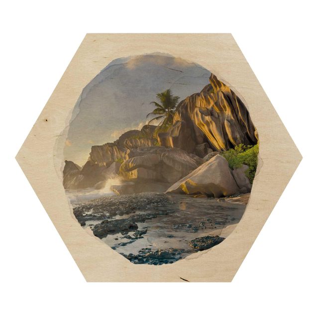 Tableaux de Rainer Mirau Aquarelles - Coucher de soleil sur l'île du Paradis
