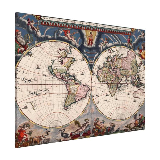Déco murale cuisine Carte du monde historique Nova et Accuratissima 1664