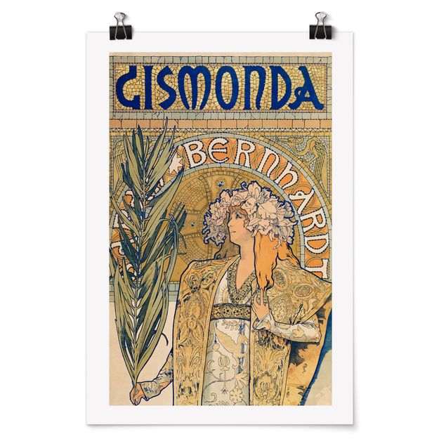 Tableau moderne Alfons Mucha - Affiche pour la pièce Gismonda