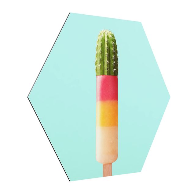 Tableau turquoise Popsicle avec cactus