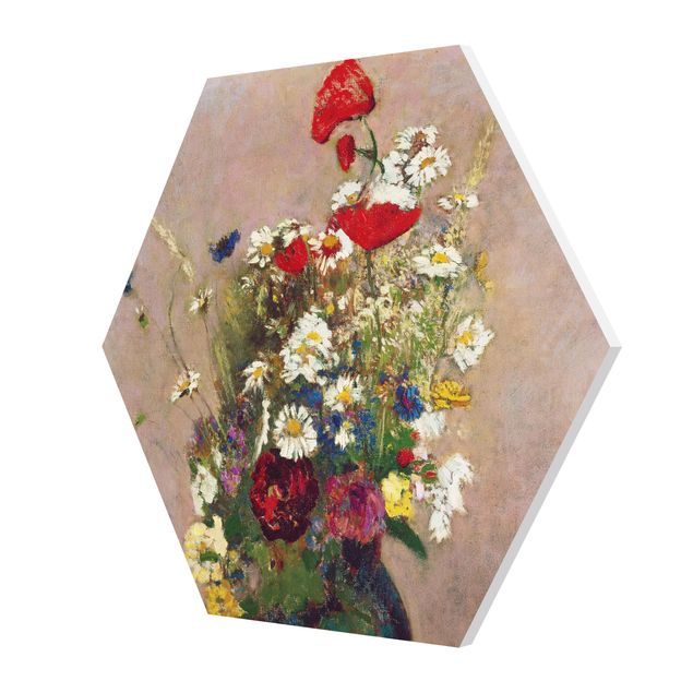 Tableau floral mural Odilon Redon - Vase à fleurs avec des coquelicots
