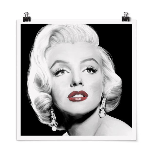 Tableaux modernes Marilyn avec des boucles d'oreilles