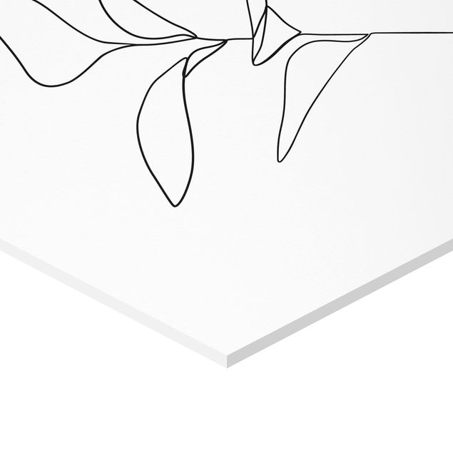 Tableaux Line Art Feuilles de plantes Noir et Blanc