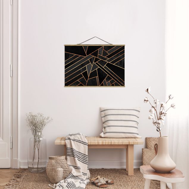 Tableaux moderne Triangles Noirs Or