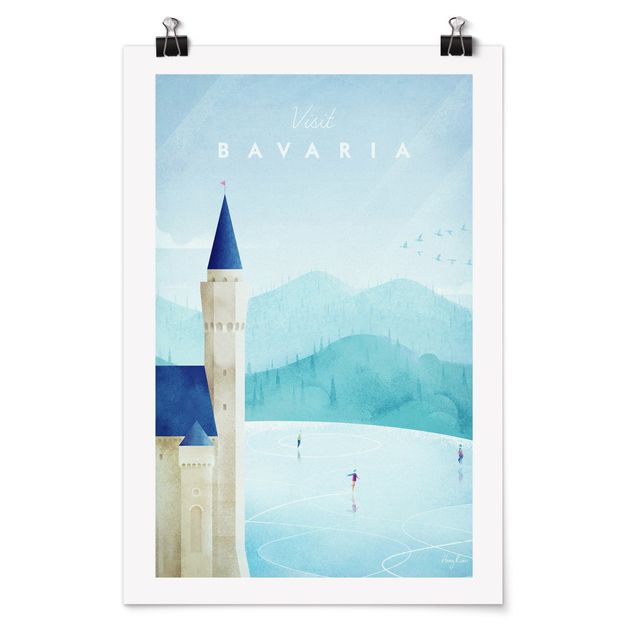 Poster architecture Poster de voyage - Bavière