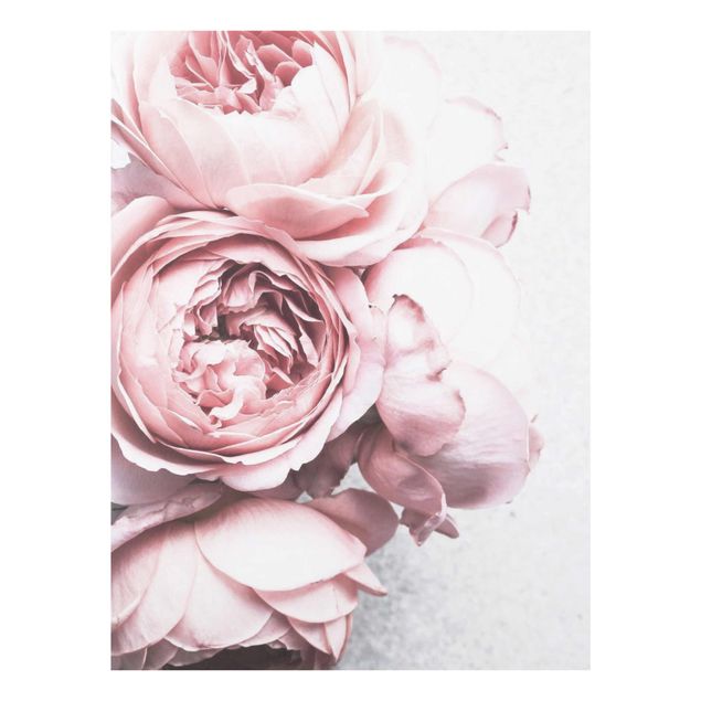 Tableaux rose Fleurs de Pivoine Rose Clair Pastel Shabby