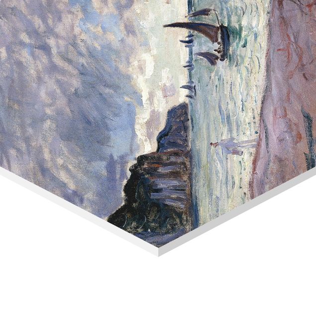 Tableau deco nature Claude Monet - Bateaux de pêche devant la plage et les falaises de Pourville