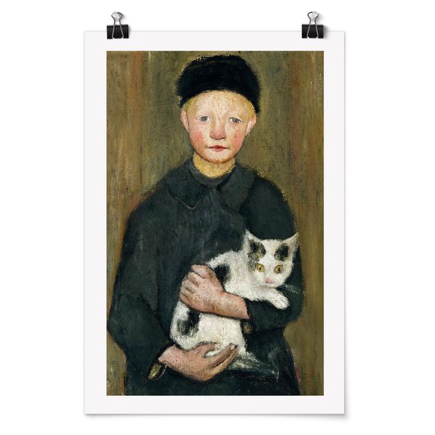 Tableau expressionniste Paula Modersohn-Becker - Garçon avec chat