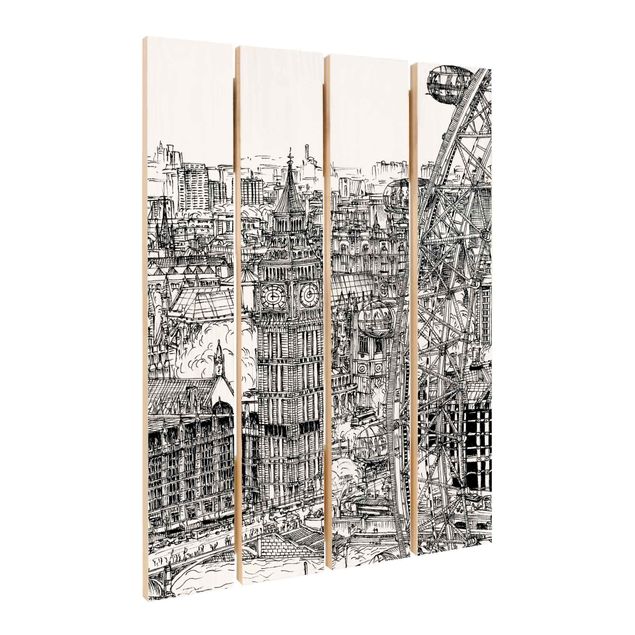 Impression sur bois - City Study - London Eye