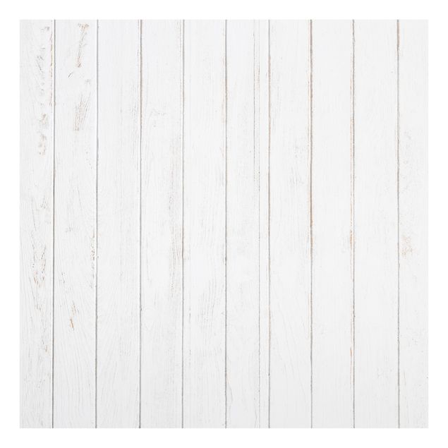 Fonds de hotte - White Wooden Boards Shabby - Carré 1:1
