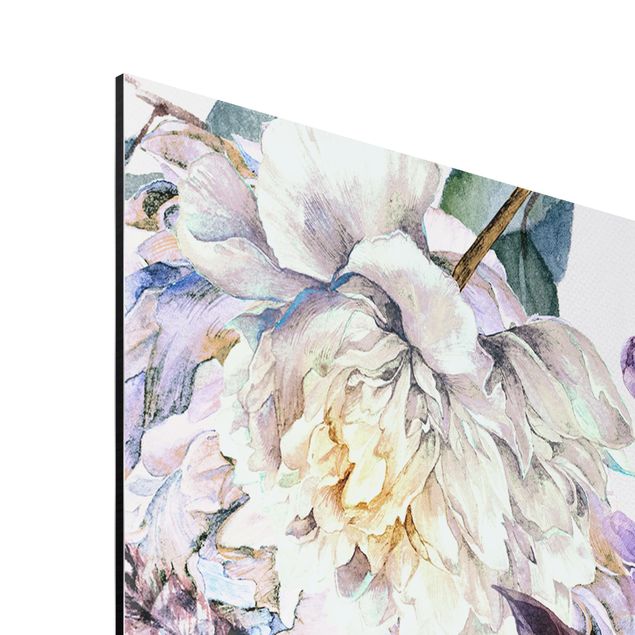 Tableau décoration Motif floral délicat de plumes à l'aquarelle boho