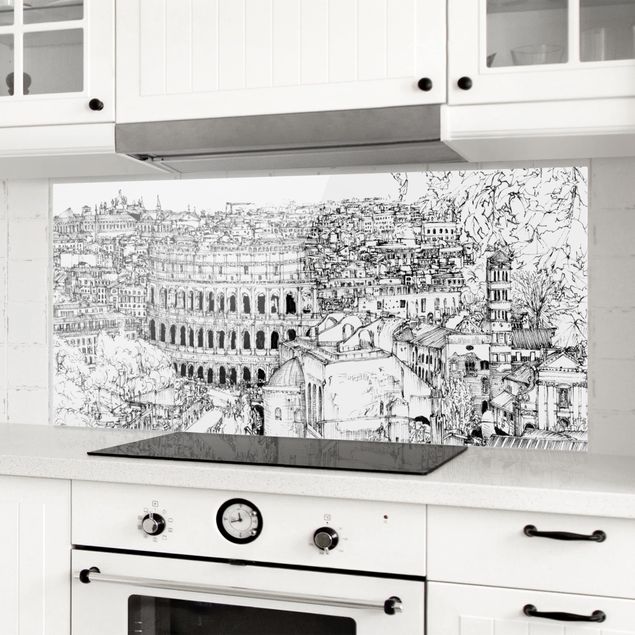 Déco murale cuisine Étude de la ville - Rome