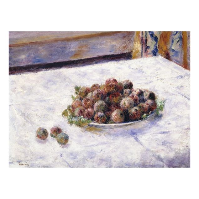 crédence cuisine en verre Auguste Renoir - Nature morte, une assiette de prunes