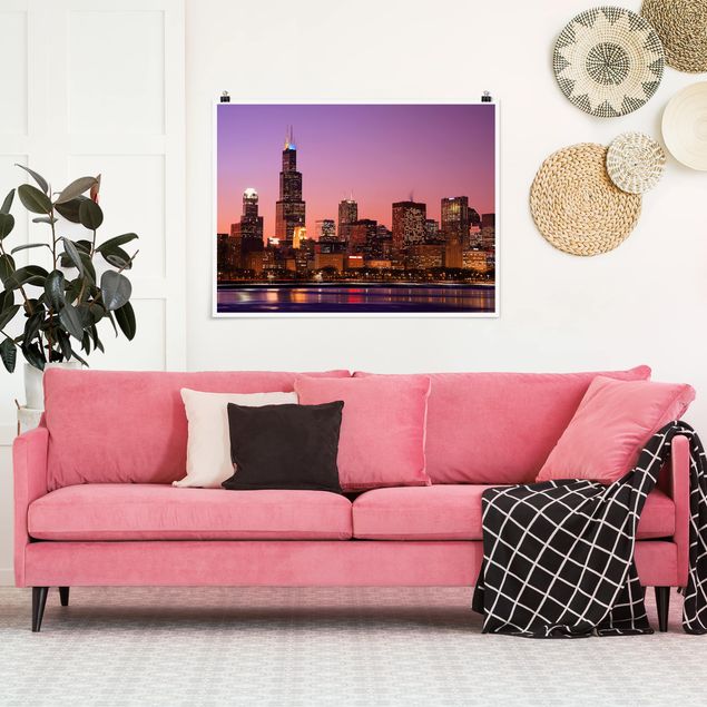 Poster villes Chicago Skyline