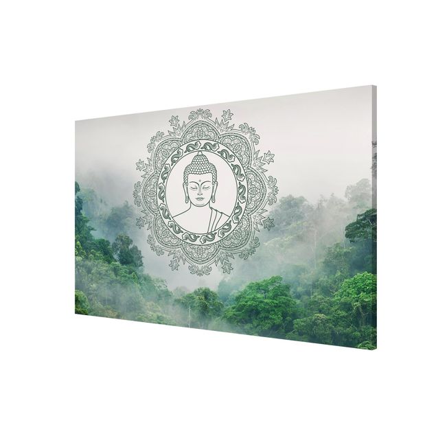 Tableau Asie Mandala de Bouddha dans le brouillard