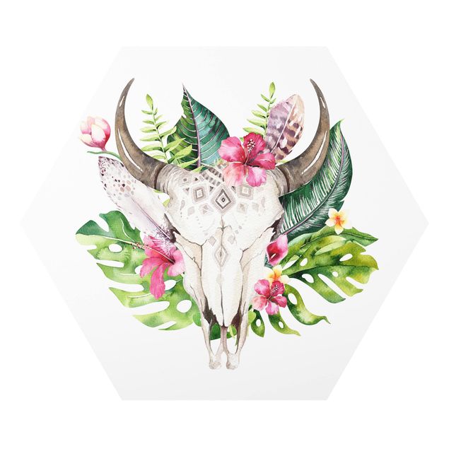 Forex tableau Crâne de fleur tropicale