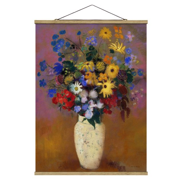 Tableau fleurs Odilon Redon - Vase blanc avec des fleurs