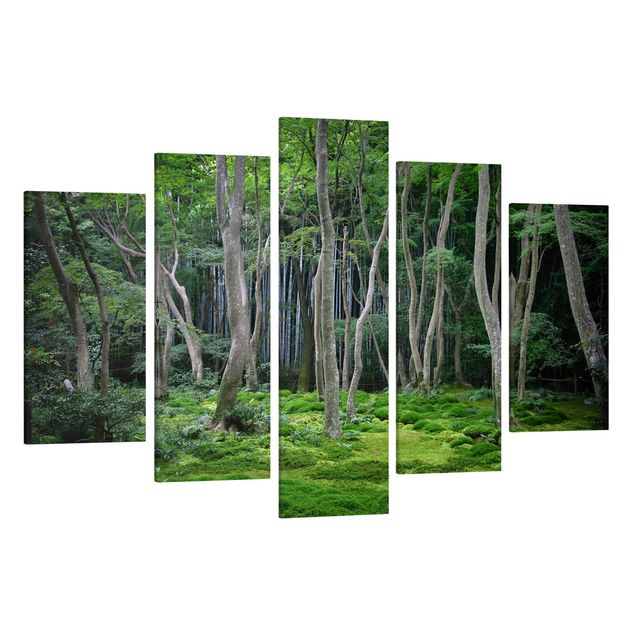 Tableau montagnes Forêt japonaise