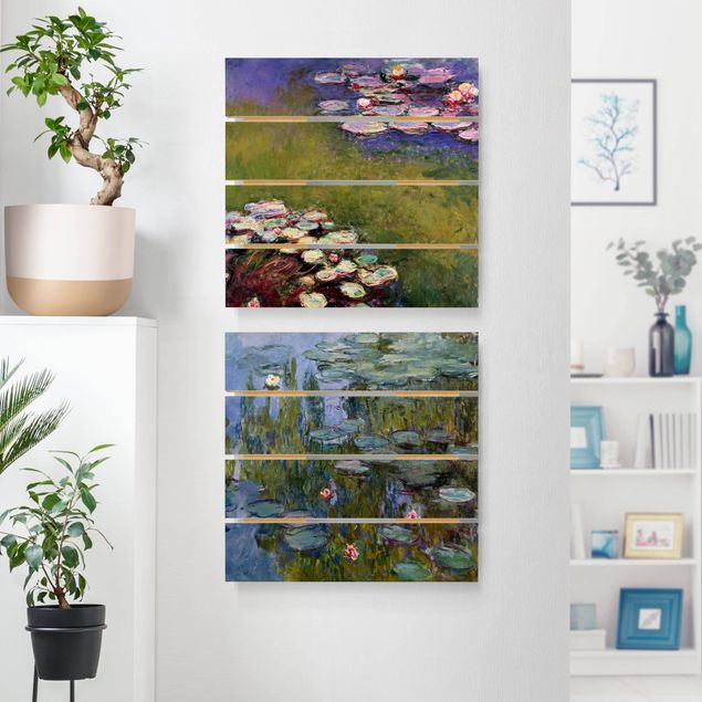 Toile impressionniste Claude Monet - Lot de lys