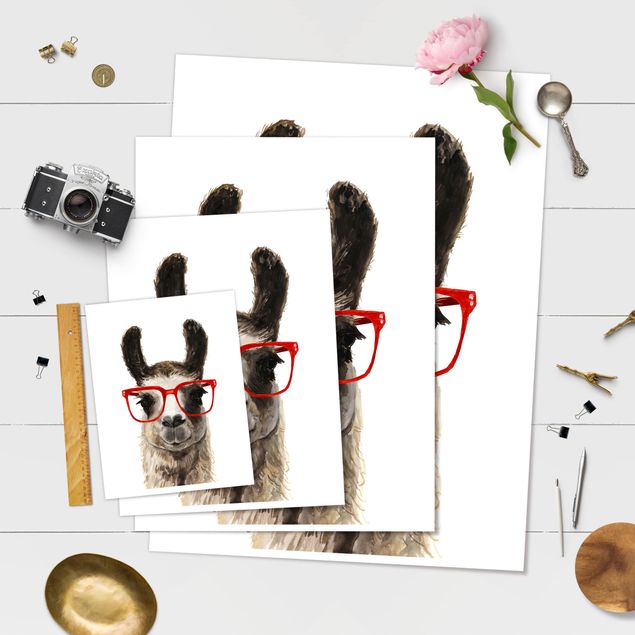 Poster chambre enfant - Hip Lama With Glasses II
