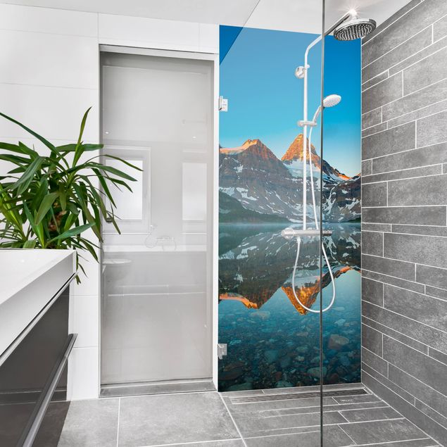 Revêtement mural douche Paysage de montagne au lac Magog au Canada