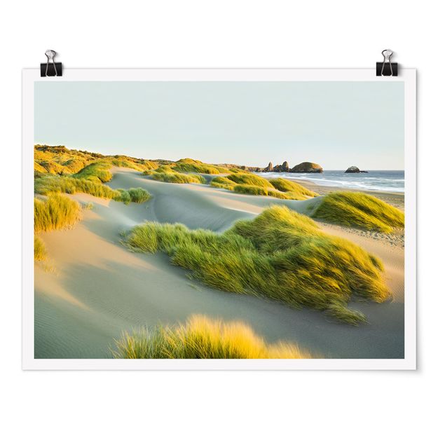 Tableau montagnes Dunes et herbes à la mer