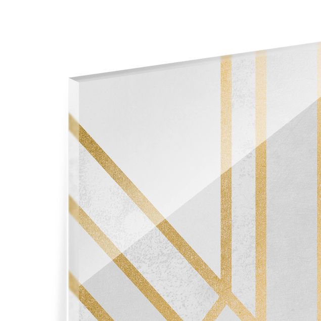 Fond de hotte - Art Deco Geometry White Gold