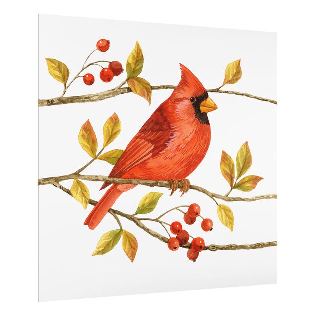 Fond de hotte - Birds And Berries - Northern Cardinal
