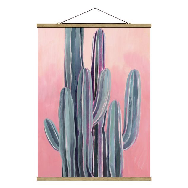 Tableau floral mural Cactus Dans La Lumière Rose II