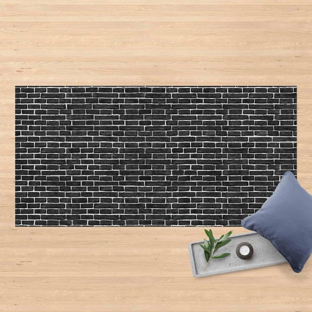 tapis extérieur Mur de briques noir
