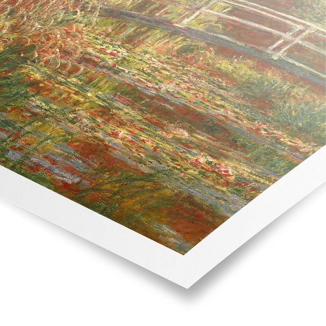 Tableau arbres Claude Monet - Étang de nénuphars et pont japonais (Harmonie en rose)