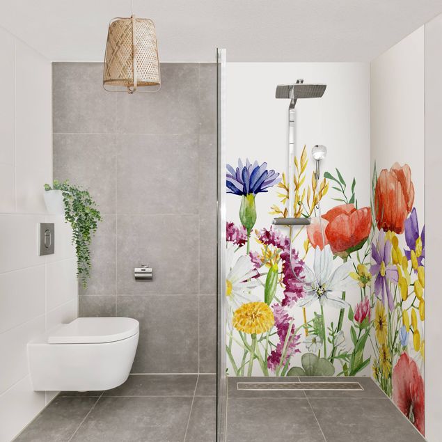 Revêtement mural de douche - Watercolour Flowers