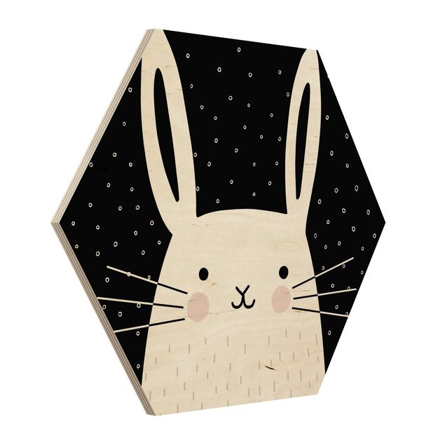 Hexagone en bois - Zoo With Patterns - Hase