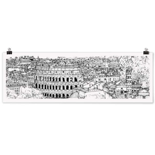 Posters en noir et blanc Étude de la ville - Rome