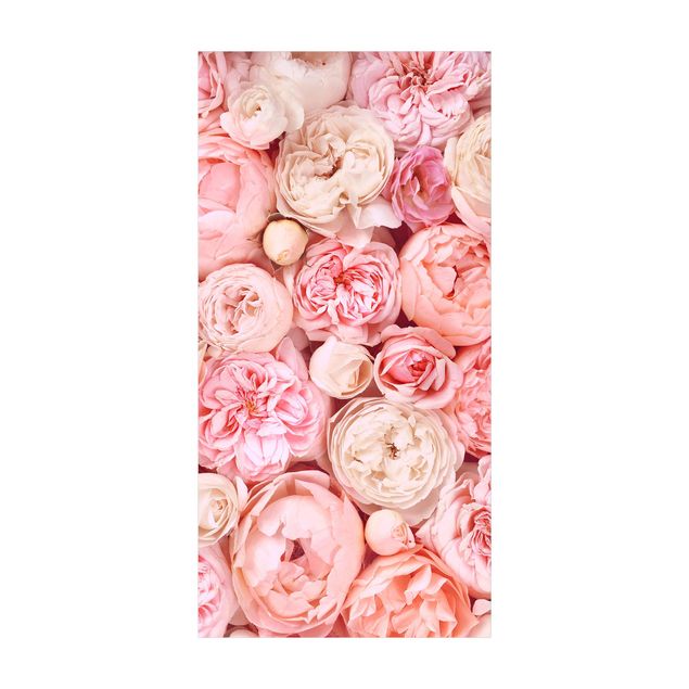 tapis salon moderne Roses Coral Shabby en rose