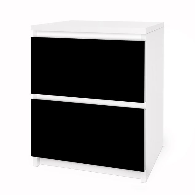 Papier adhésif pour meuble IKEA - Malm commode 2x tiroirs - Colour Black