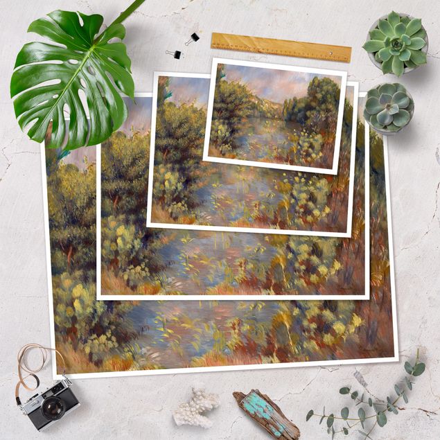 Poster paysage Auguste Renoir - Paysage au bord du lac