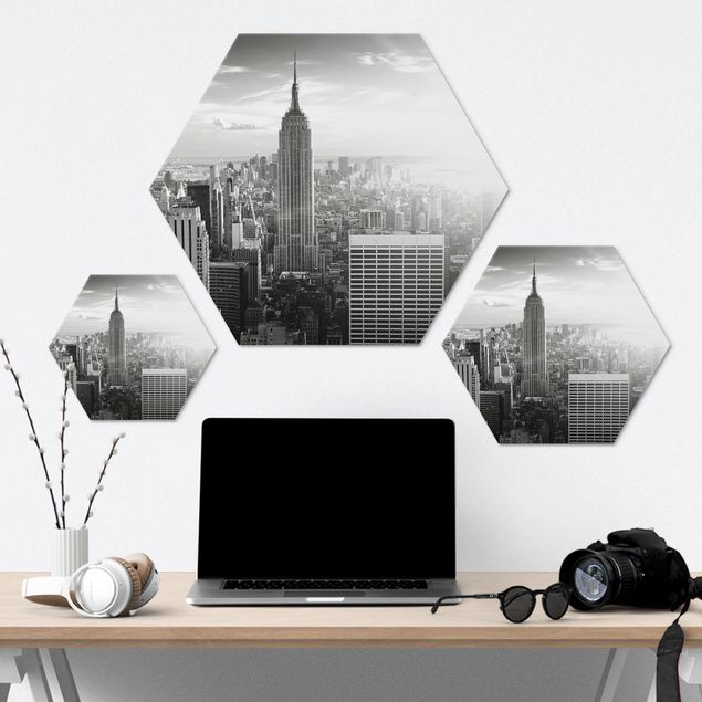 Hexagone en alu Dibond - Manhattan Skyline