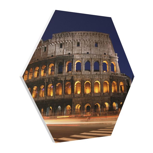 Tableau ville du monde Colisée à Rome la nuit