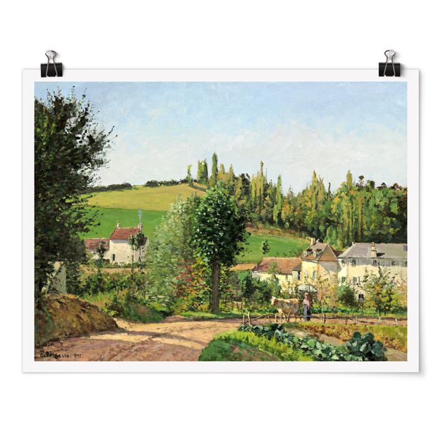 Tableaux romantisme Camille Pissarro - Hameau dans les collines surélevées de Pontoise