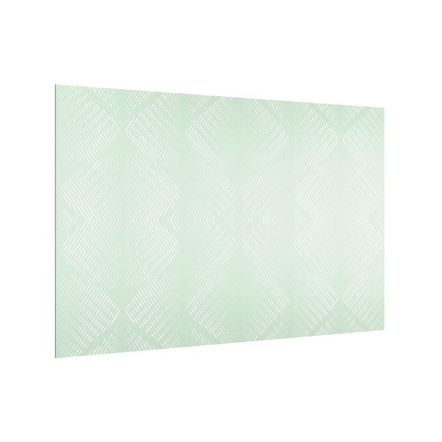 Fond de hotte verre Rhombic Pattern With Stripes In Mint Colour