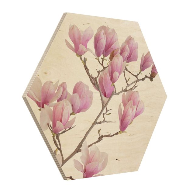 Tableaux bois Branche de magnolia