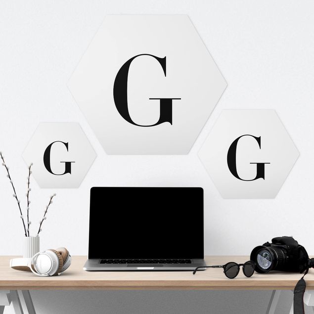 Hexagone en forex - Letter Serif White G