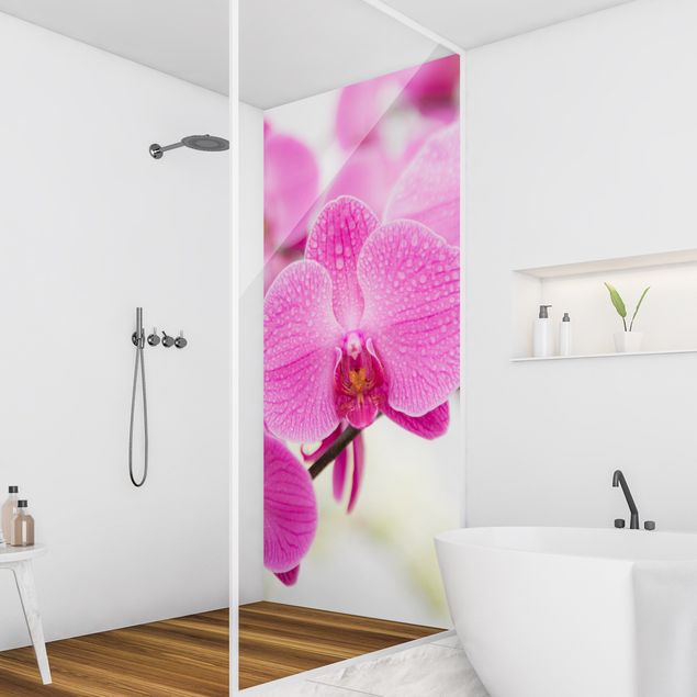 Revêtement mural douche Gros plan sur une orchidée