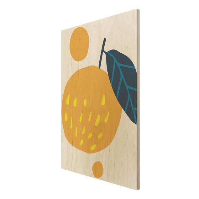 Impression sur bois Formes abstraites - Orange