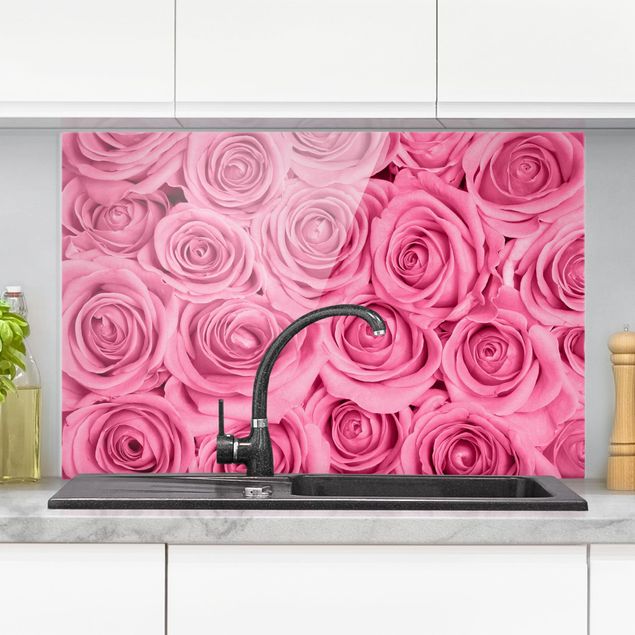 Déco murale cuisine Roses roses