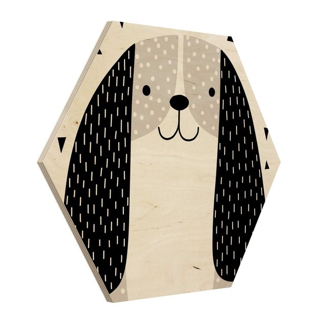Hexagone en bois - Zoo With Patterns - Dog