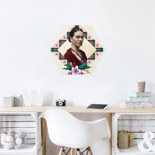 tableaux floraux Frida Kahlo - Fleurs et géométrie