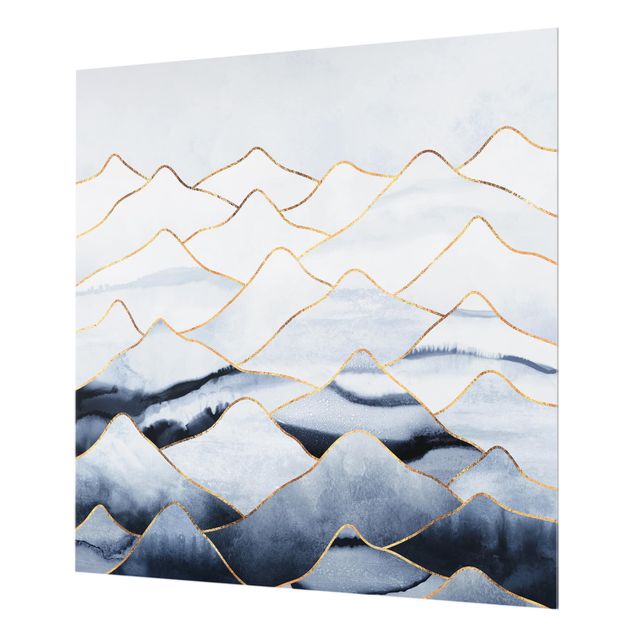 Fond de hotte - Watercolor Mountains White Gold