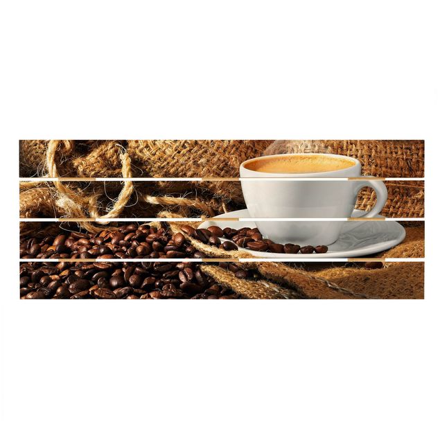 Impression sur bois - Morning Coffee